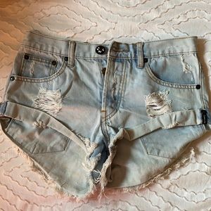 One Teaspoon Bandits Low Waist Denim Shorts